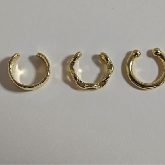 SET OF 3 :  Free People Non-Piercing Ear Cuffs Earrings - Picture 5 of 6